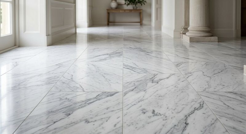 White Marble Tile Installation in Overland Park, KS